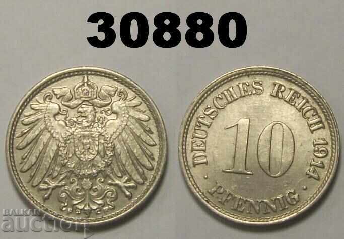 Germany 10 Pfennig 1914 F Germany 10 Pfennig 1914 F