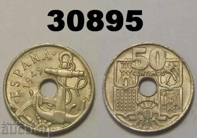 Spania 50 centimos 1953 XF+ Spania 50 centimos 1953 XF+