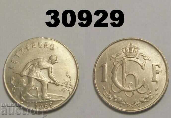 Luxembourg 1 franc 1962 Cleaned Luxembourg 1 franc 1962 Cleaned