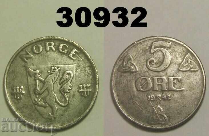 Norway 5 ore 1942 iron