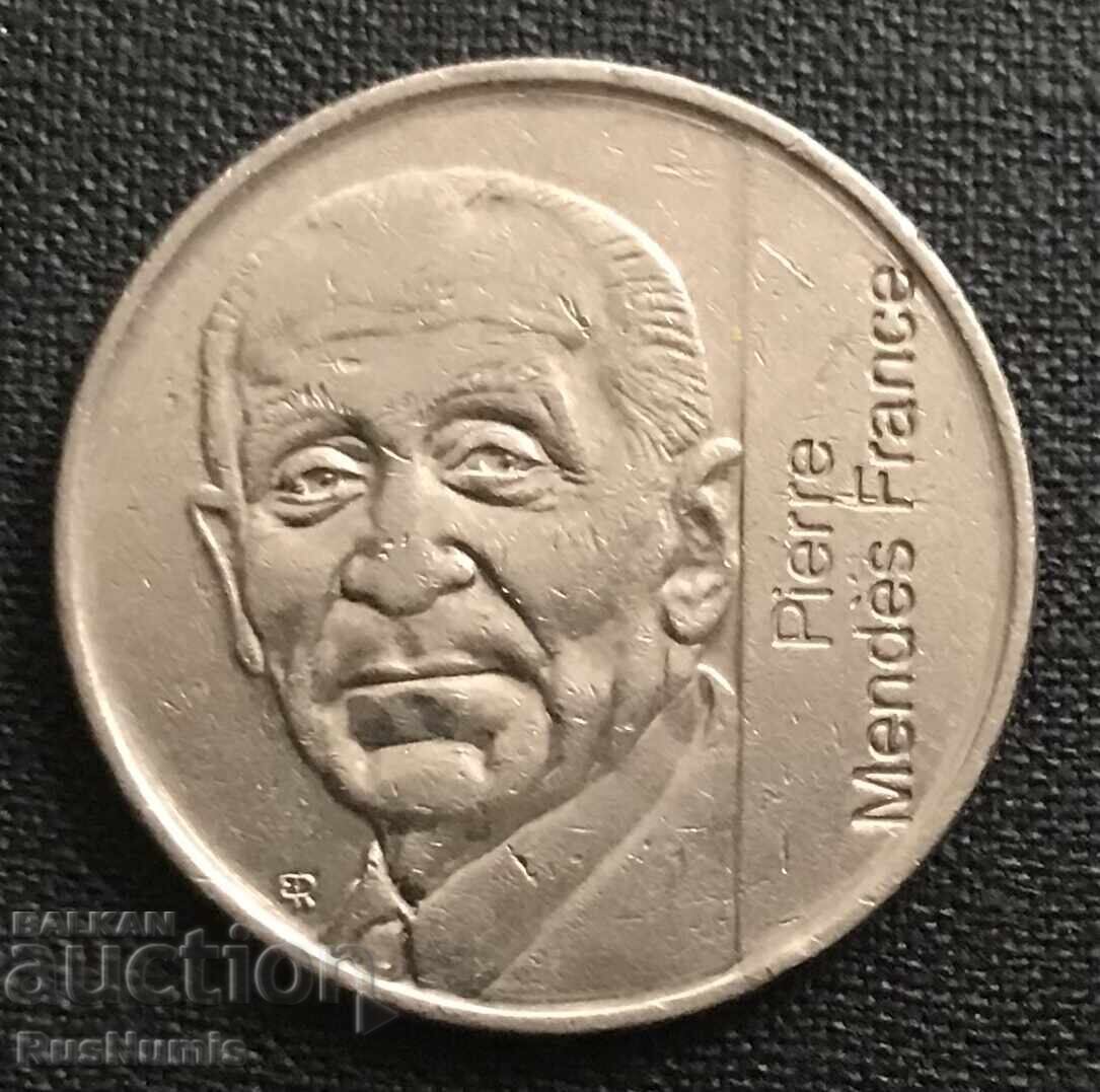 France.5 francs 1992. Pierre Mendes. France.5 francs 1992. Pierre Mendes.