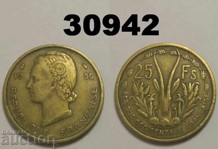 French West Africa 25 francs 1956 French West Africa 25 francs 1956