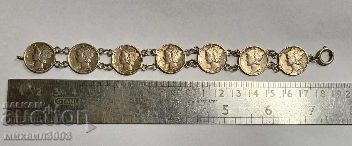 Delivery of ANTIQUE BRACELET MADE OF AMERICAN SILVER COINS - "LADIES" Delivery of ANTIQUE BRACELET MADE OF AMERICAN SILVER COINS - "LADIES"