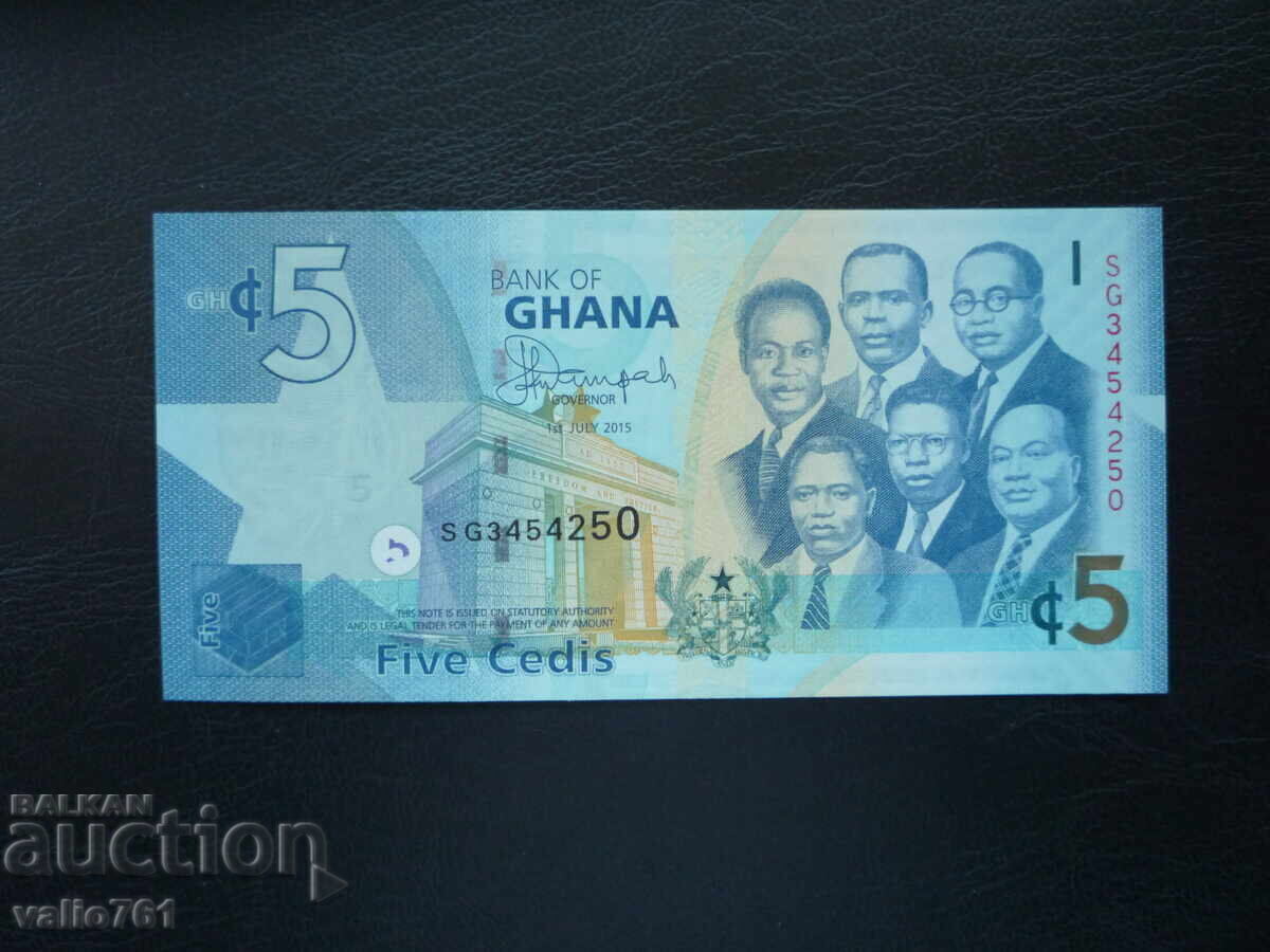 GHANA 5 CEDI 2015 NEW UNC GHANA 5 CEDI 2015 NEW UNC
