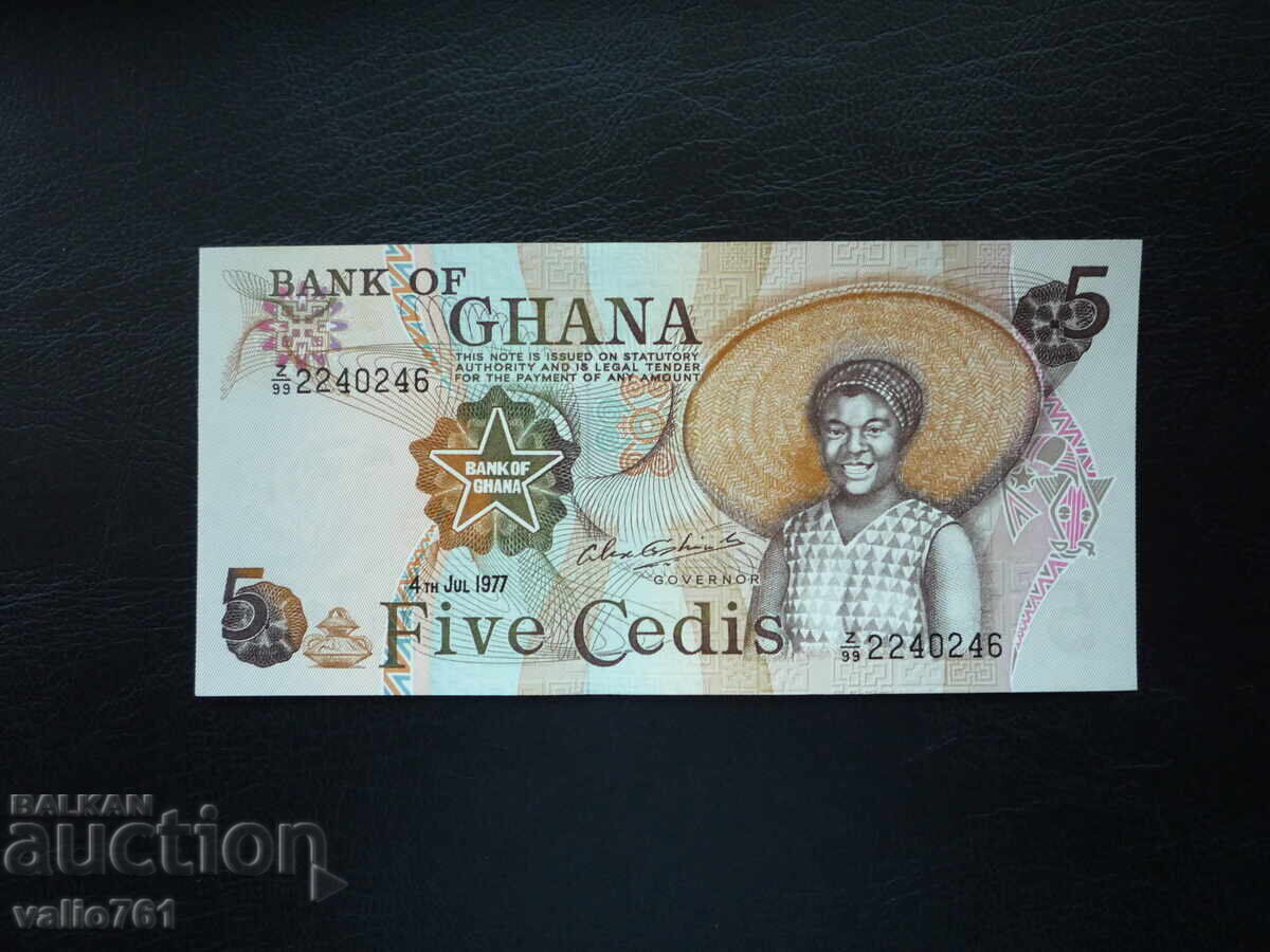 GHANA 5 CEDI 1977 NEW UNC GHANA 5 CEDI 1977 NEW UNC
