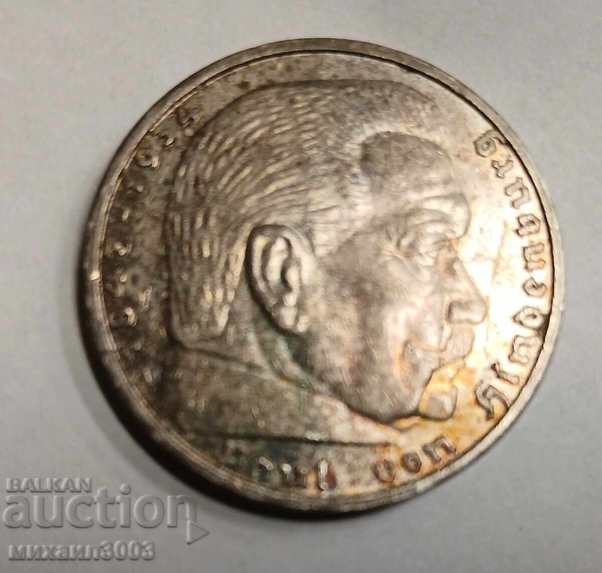 MONEDA DE ARGINT GERMANIA 5 MARCI 1939 cu preț 90.00 BGN | € 46.02 MONEDA DE ARGINT GERMANIA 5 MARCI 1939 cu preț 90.00 BGN | € 46.02