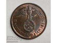 COPPER COIN GERMANY 2 FENNINGS 1937 YEAR