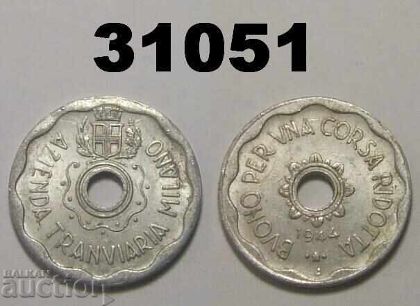 Azienda Tranviaria Milano 1944 J tram token