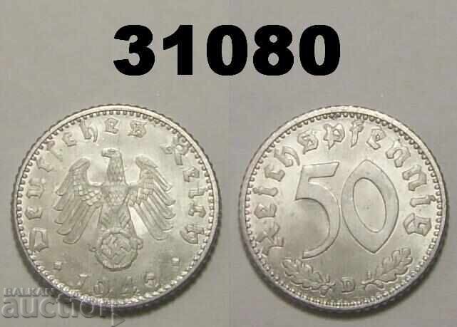 Γερμανία 50 pfennig 1942 D Λακαρισμένη σβάστικα Γερμανία 50 pfennig 1942 D Λακαρισμένη σβάστικα