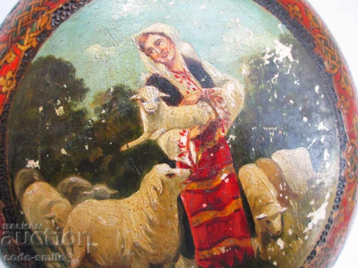 Delivery of Old author's wooden box with oil paintings Delivery of Old author's wooden box with oil paintings