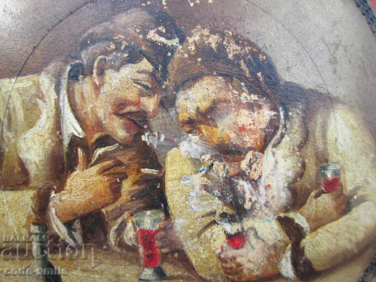 Old author's wooden box with oil paintings - 6 Old author's wooden box with oil paintings - 6