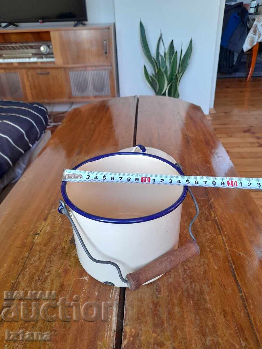 Old enameled saucepan - 6