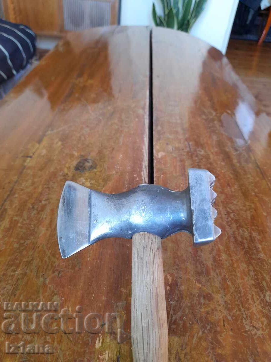 Auction  Old meat mallet, hammer, cleaver