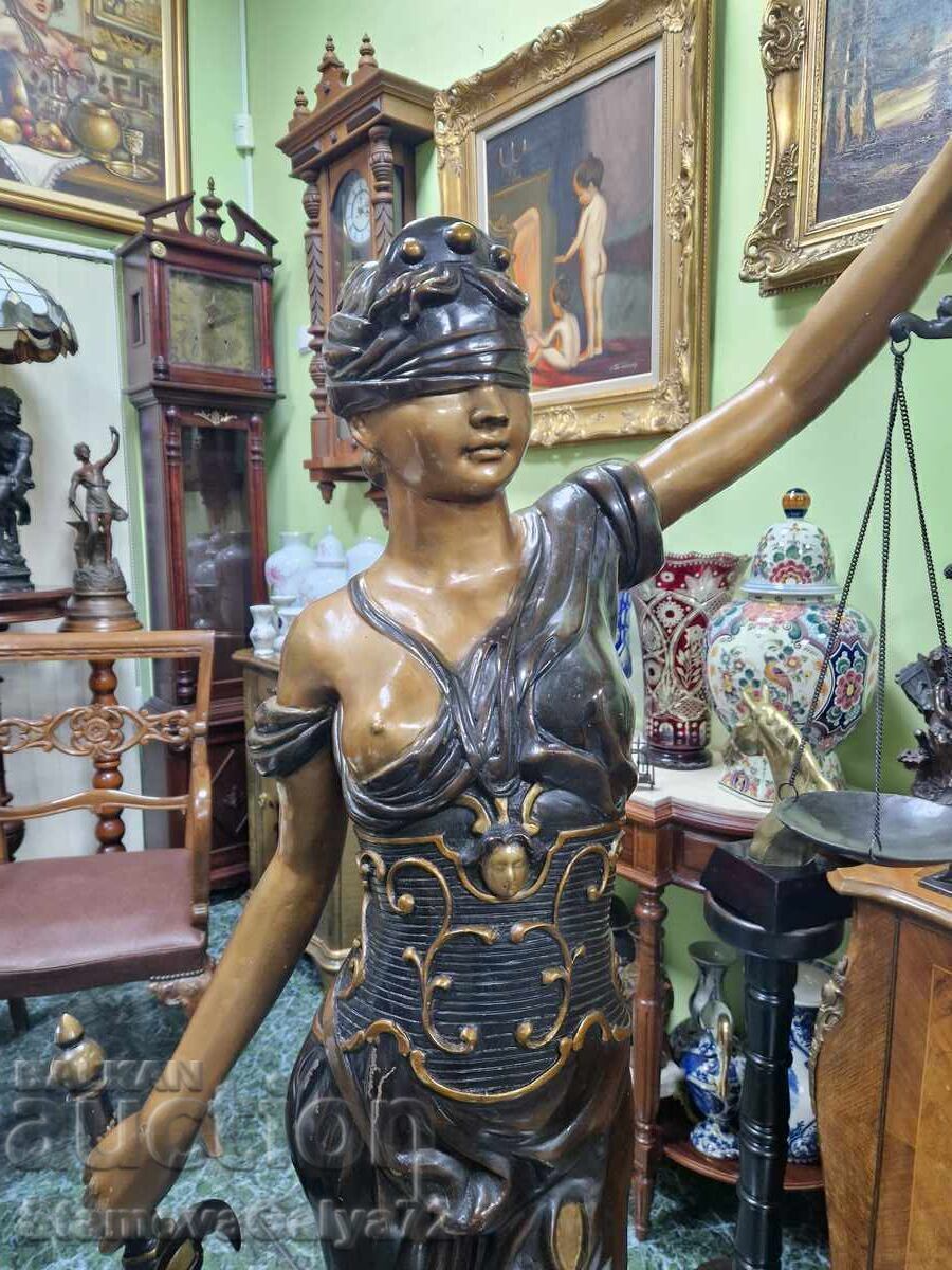 Minunata statueta uriasa din bronz Themis - 6