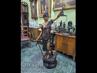 Awesome huge bronze figure statuette Themis