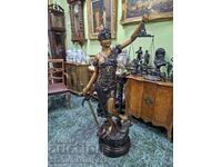 Страхотна огромна бронзова фигура статуетка Темида