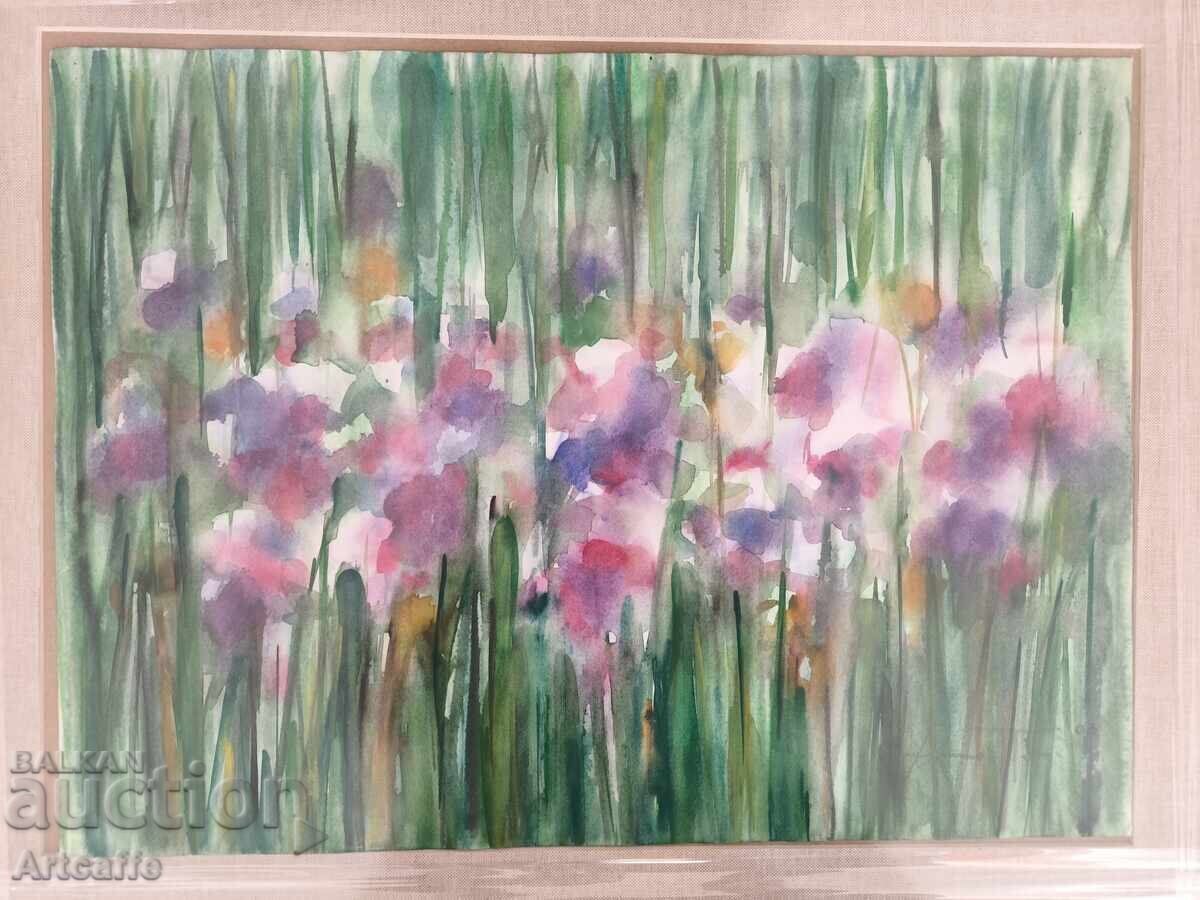 Άγγελος Πατσαμάνοφ - Λουλούδια ακουαρέλα με τιμή 300.00 BGN | € 153.39 Άγγελος Πατσαμάνοφ - Λουλούδια ακουαρέλα με τιμή 300.00 BGN | € 153.39