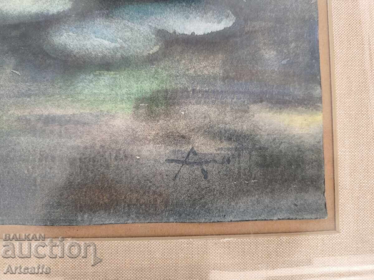 Delivery of Angel Pachamanov-Water lilies, watercolor, signed, frames Delivery of Angel Pachamanov-Water lilies, watercolor, signed, frames