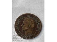 Moneda Franței bronz dix centimes 1864 Napoleon III