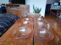 Old set of glass bowls