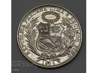 PERU 1 Sol 1934 LIMA Silver - 24.93g.