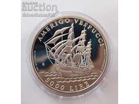 Ασήμι 5000 Lire Amerigo Vespucci 1995 San Marino