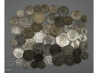 Collection of 50 silver coins 464 gr. period 1833-1952