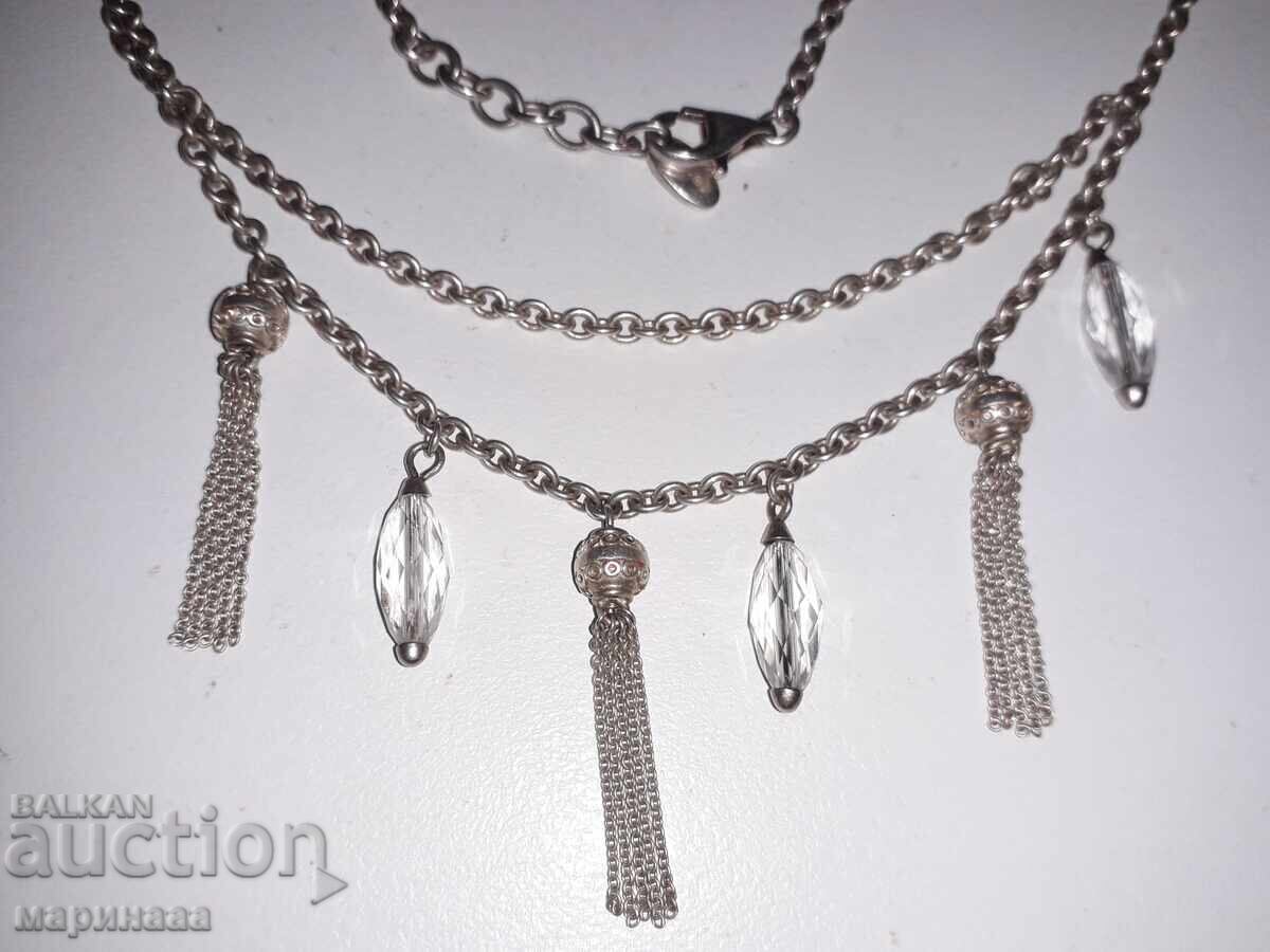 OLD "ESPRIT" NECKLACE WITH CRYSTALS. SILVER 925. 20.67 G with price 55.00 BGN | € 28.12