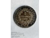 moneda de argint 5 franci Franta 1873 argint excelent