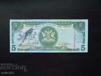 TRINIDAD AND TOBAGO 5 DOLLARS 2002 NEW UNC