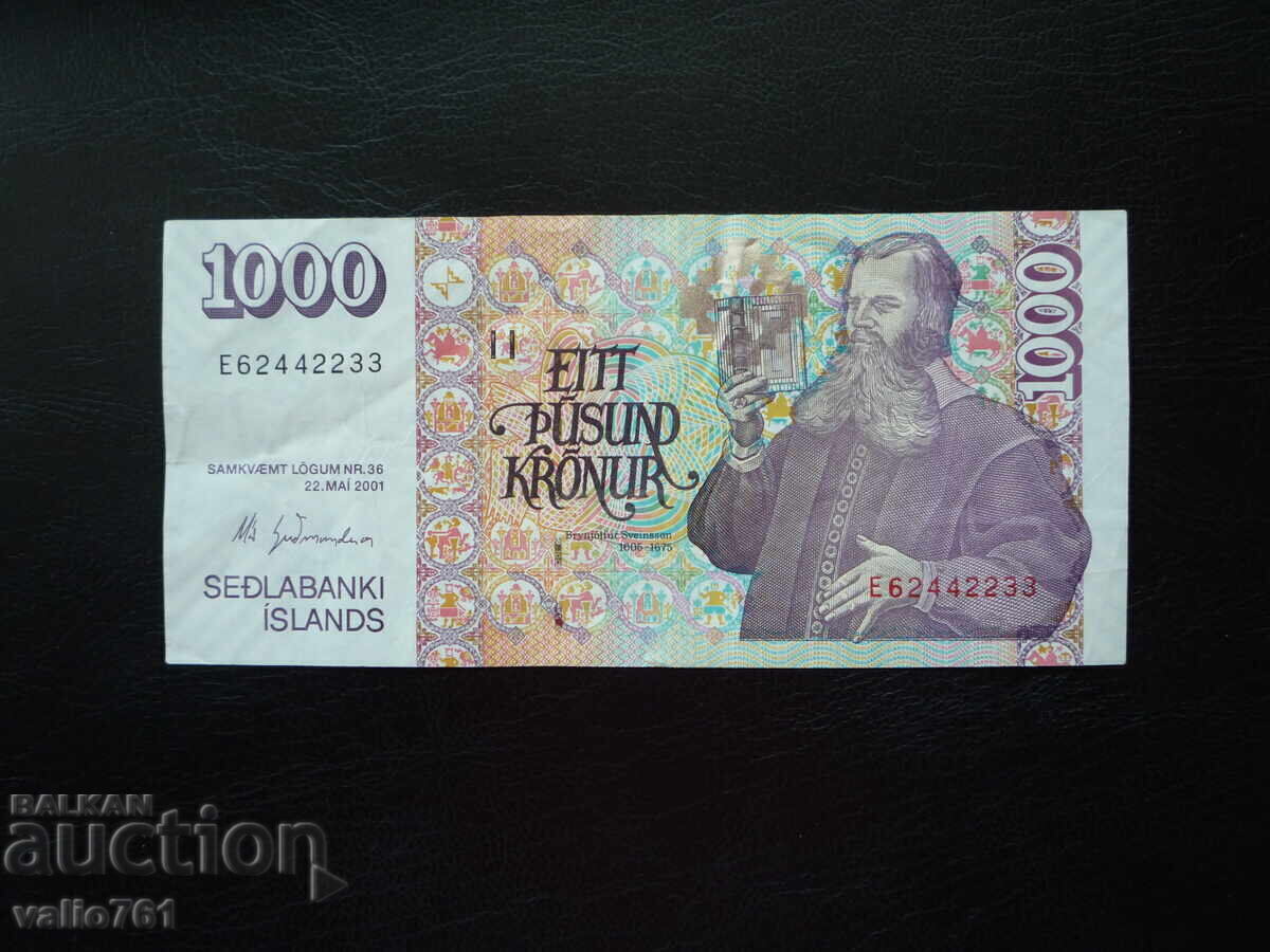 ICELAND 1000 KRONOS 2001 ICELAND 1000 KRONOS 2001