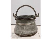 Old copper cauldron, copper, cauldron, forged vessel