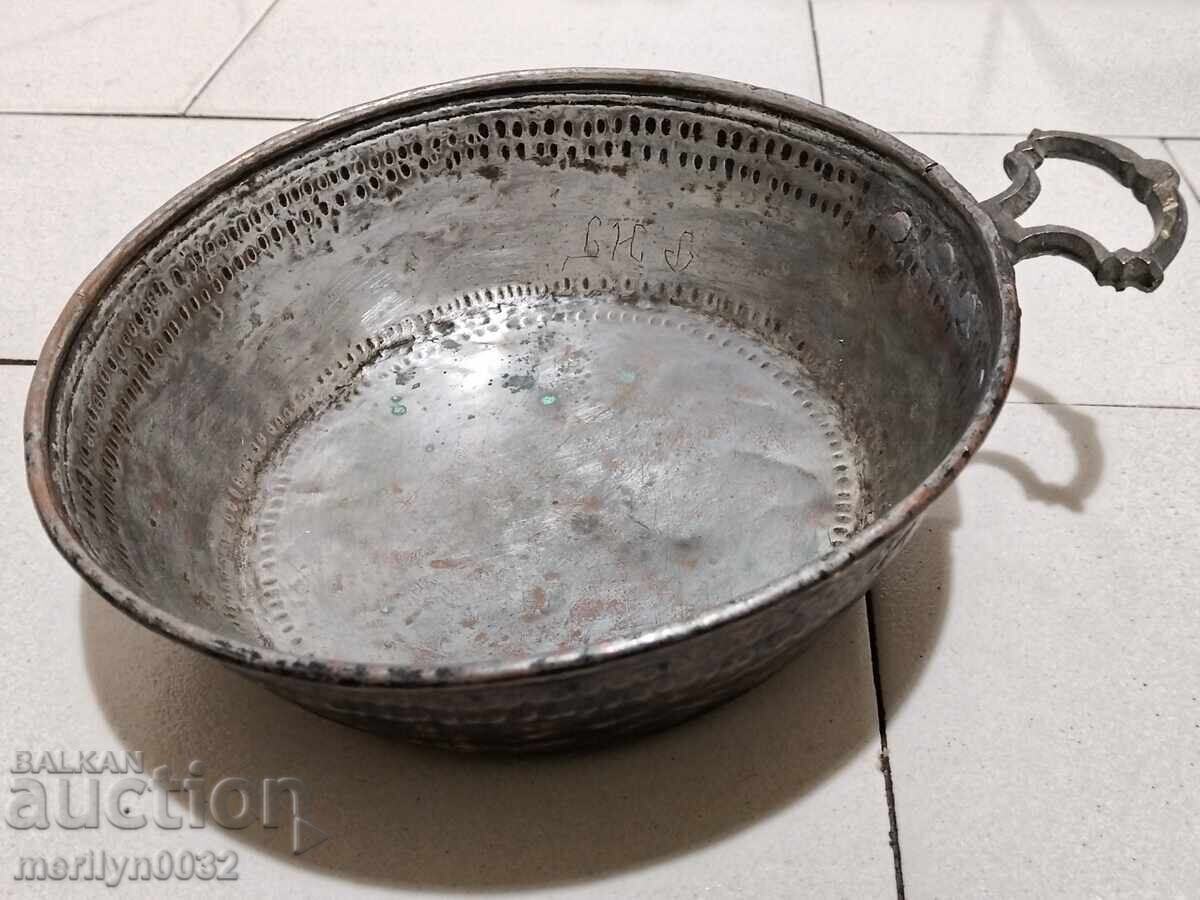 Old tin pan, frying pan, saucer, bowl, copper vessel, copper - 6