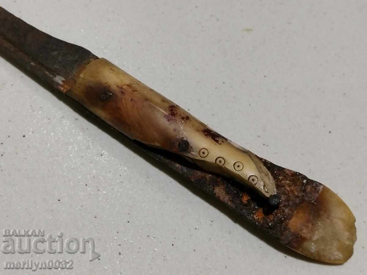 Shepherd's knife without scabbard, shark's horn, chekia - 6 Shepherd's knife without scabbard, shark's horn, chekia - 6