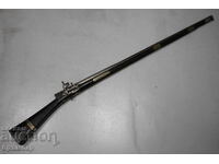 Ottoman Balkan flintlock rifle with ornaments - white metal.