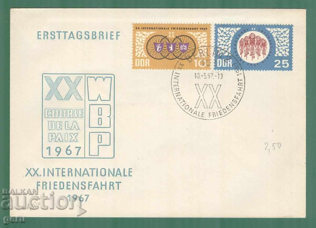 Germany DDR Германия ГДР 1967 FDC спорт  ka2