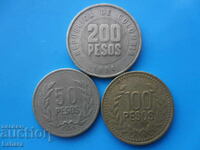 50, 100 and 200 pesos 1994 Colombia