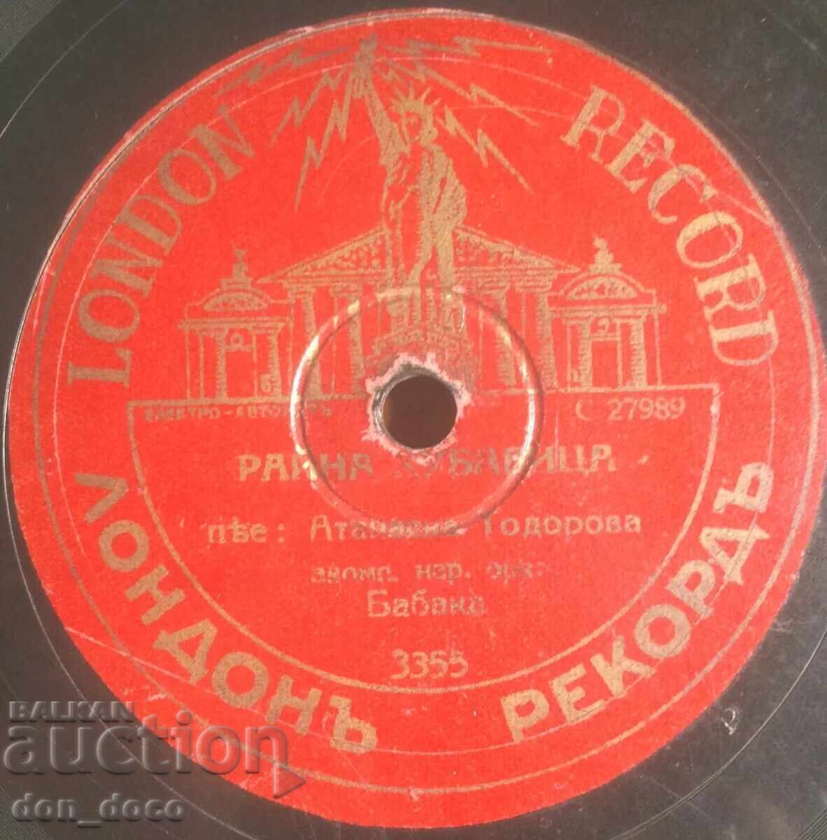 Vechi record shellac - Record Londra - 3355 - At. Todorova