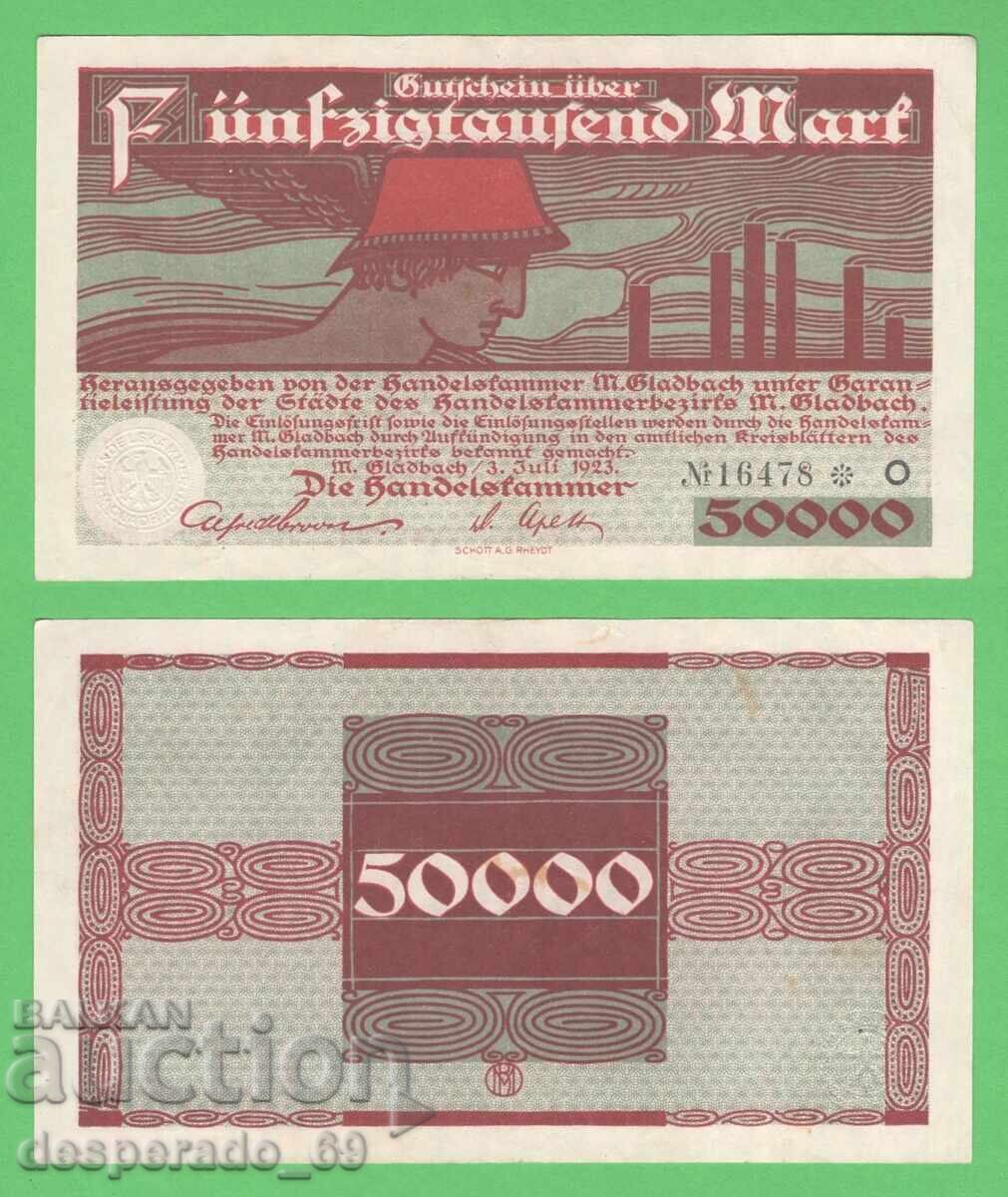 (¯`'•.¸ГЕРМАНИЯ (Mönchengladbach) 50 000 марки 1923¸.•'´¯)