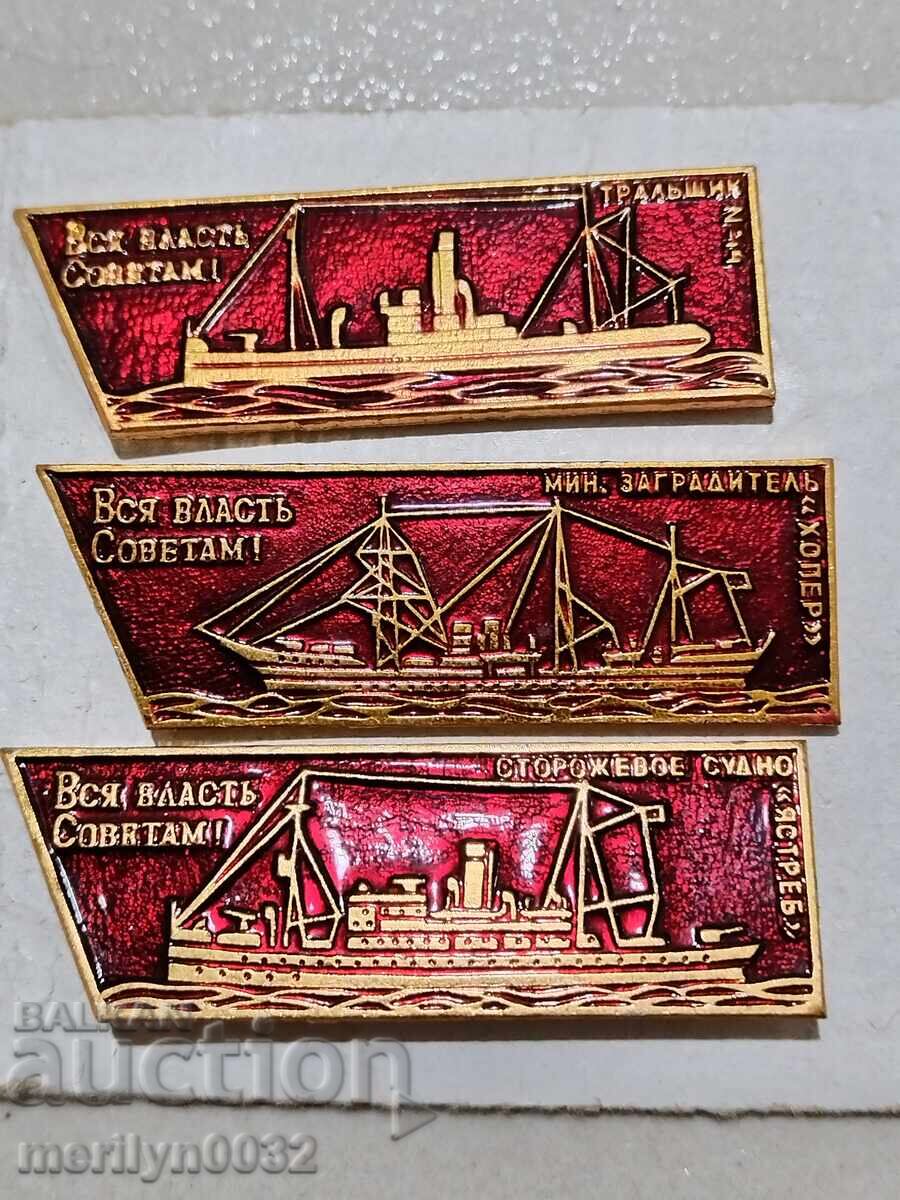 Set of badges USSR Navy 13 pieces badge sign - 5 Set of badges USSR Navy 13 pieces badge sign - 5