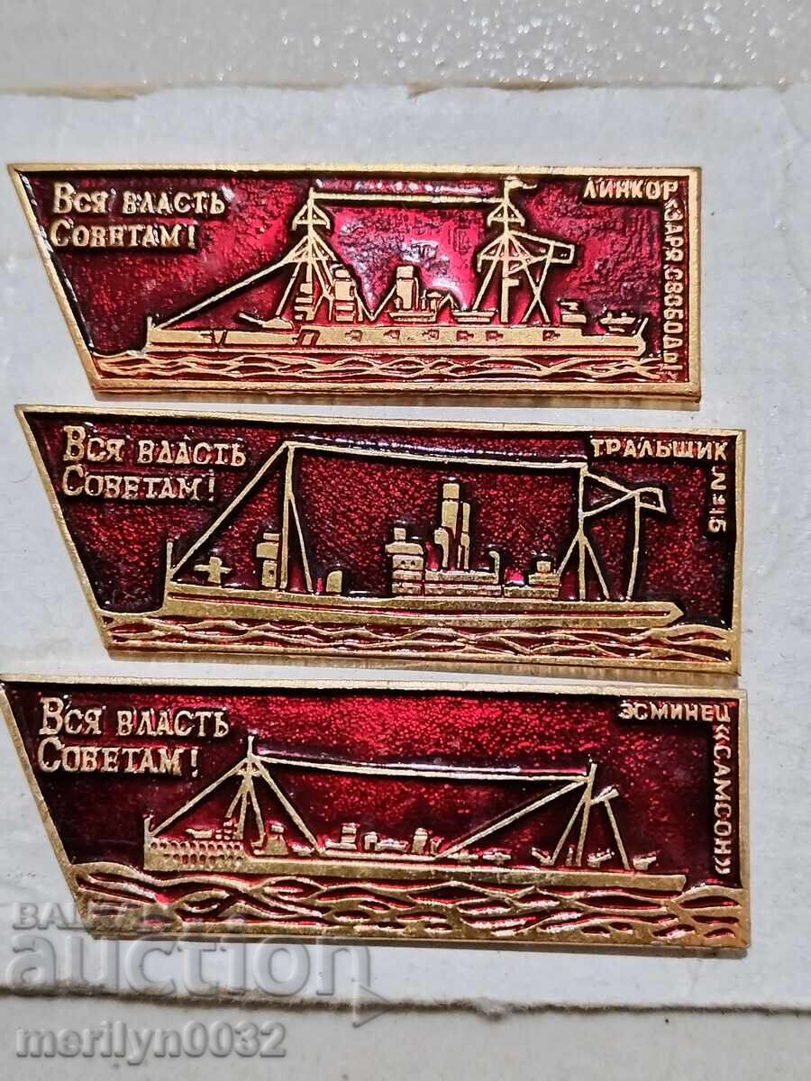 Set of badges USSR Navy 13 pieces badge sign - 6 Set of badges USSR Navy 13 pieces badge sign - 6