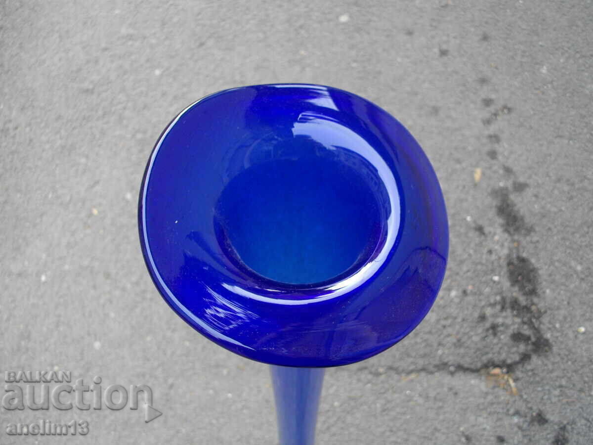 LARGE BLUE GLASS VASE with price € 75.00 | 146.69 BGN LARGE BLUE GLASS VASE with price € 75.00 | 146.69 BGN