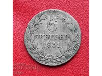 Germany-Nassau-6 Kreuzer 1831