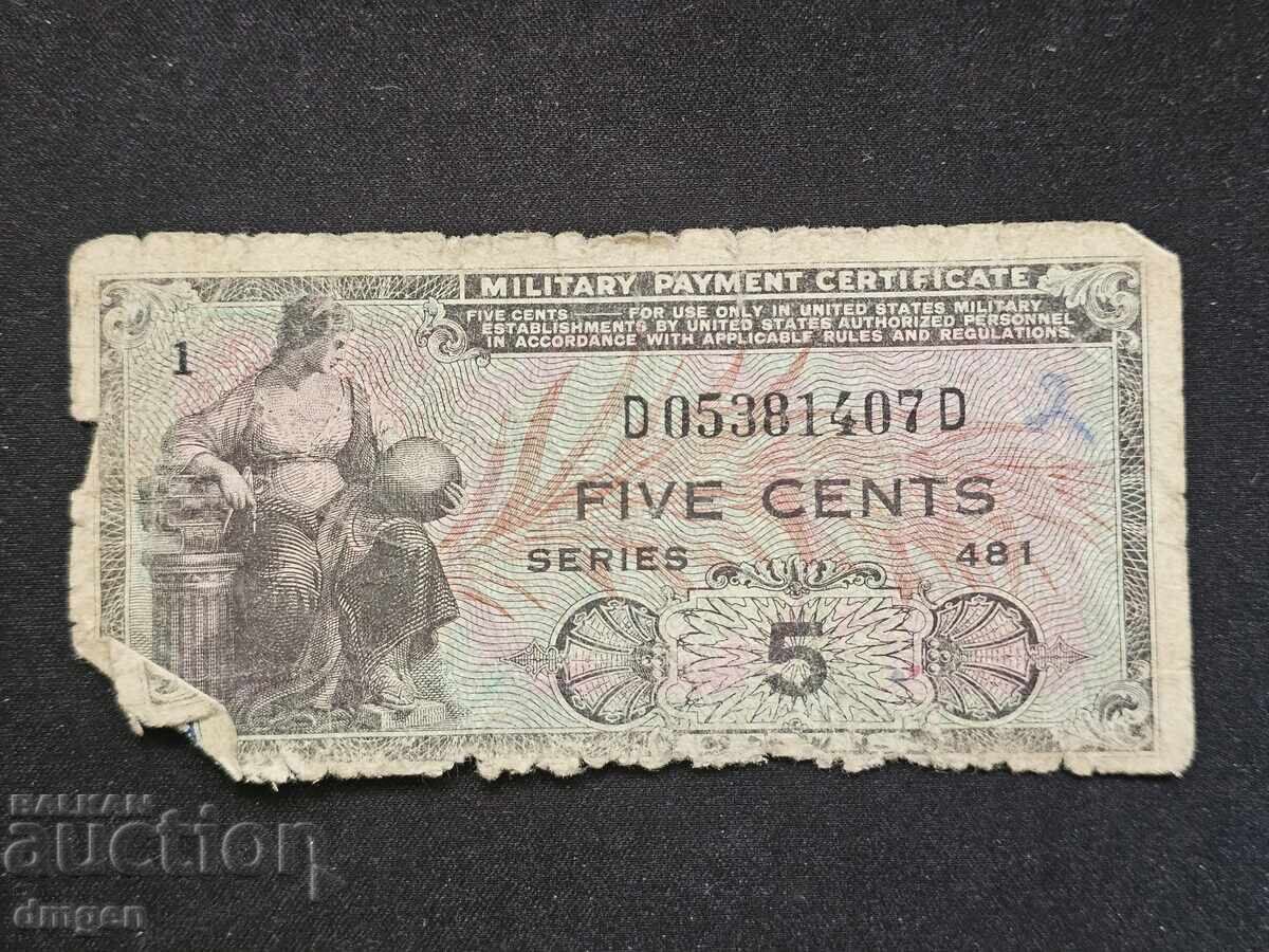 5 cenți armata SUA 5 cenți armata SUA