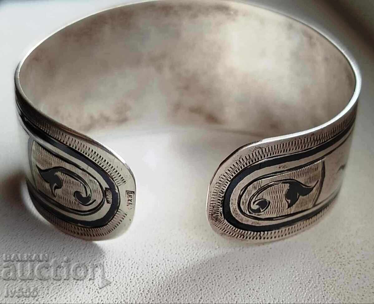 OLD AUTHENTIC SOVIET SILVER-NIEL BRACELET FOR WEARING - 6 OLD AUTHENTIC SOVIET SILVER-NIEL BRACELET FOR WEARING - 6