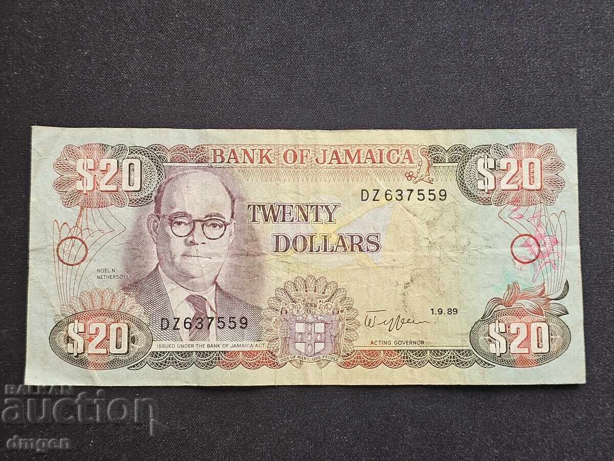 20 dollars Jamaica 1989 20 dollars Jamaica 1989