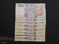 lot 8 buc x 1000 lire Italia 1990