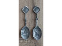 Souvenir spoons, two pieces, for collectors