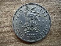 Great Britain - 1 shilling (1951) - Lion standing on crown