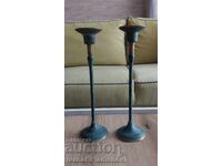 Brass candlesticks, two pieces, for connoisseurs